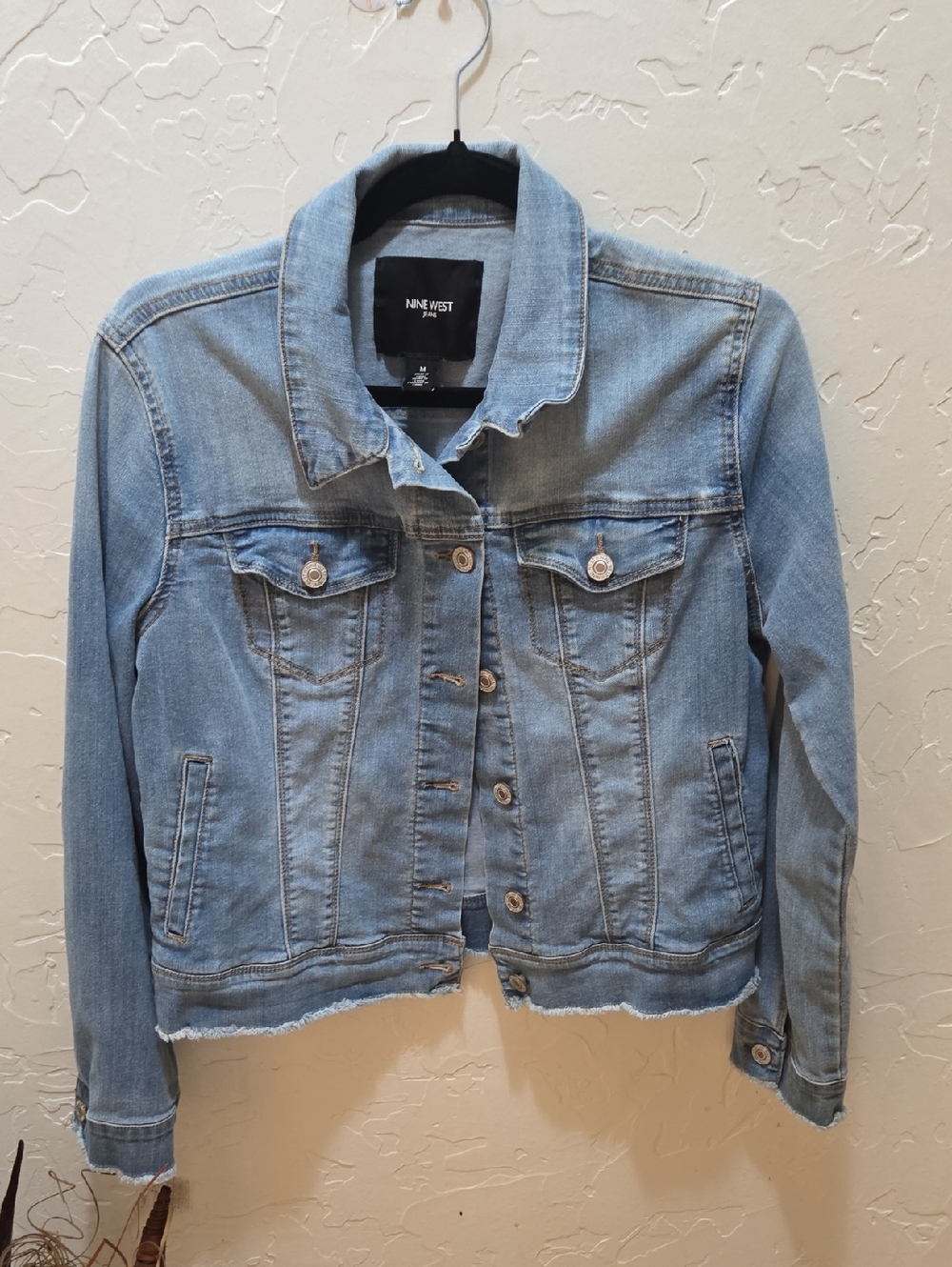 Nine West Light Blue Washed Denim Jacket